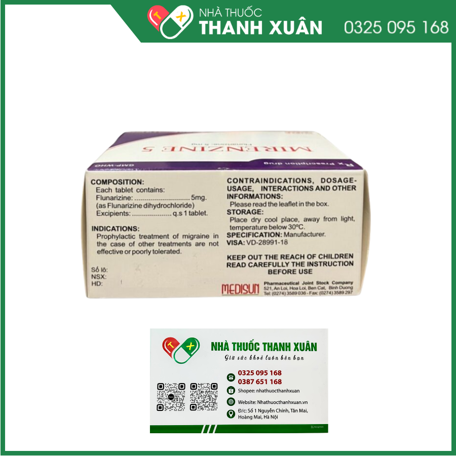 Mirenzine 5 điều trị cơn đau nửa đầu
